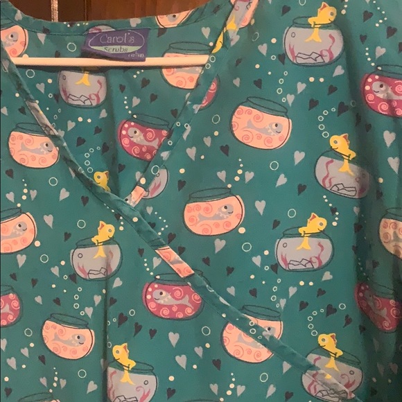 Womens Large Short Sleeve Scrub Top - Picture 5 of 8